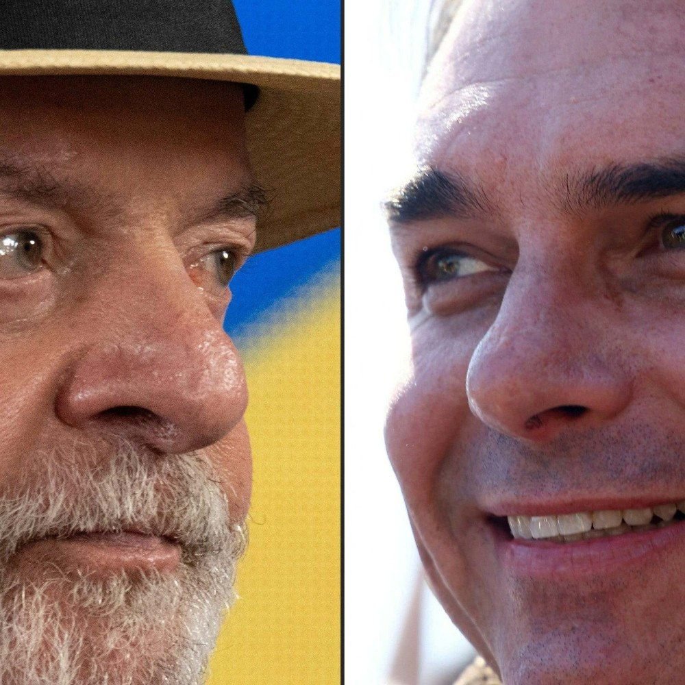 Lula e Flávio Bolsonaro em eventos de campanha